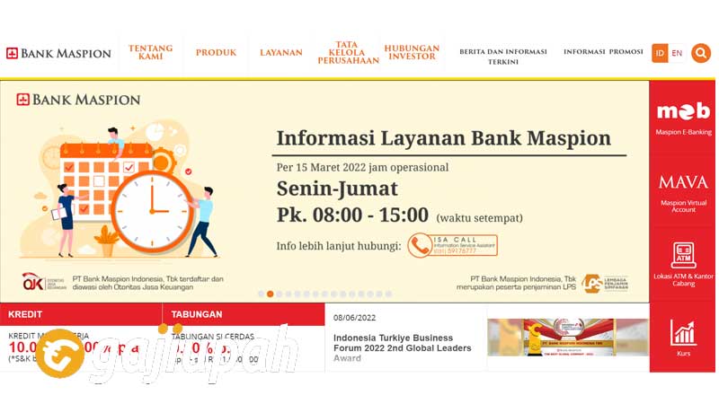Gaji Pegawai Bank Maspion Indonesia Tbk (BMAS) Semua Jabatan Terbaru