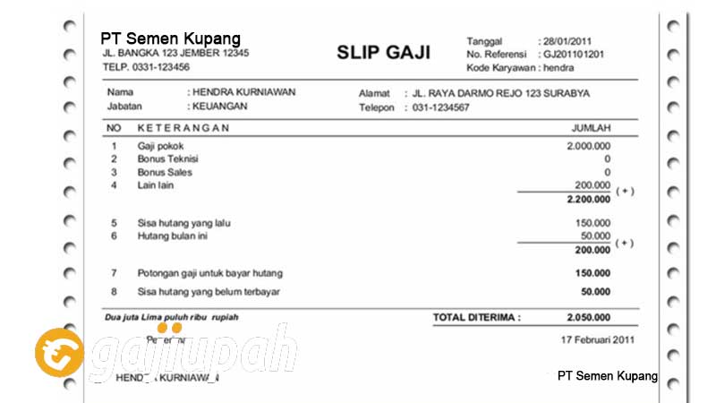 Gaji Karyawan PT Semen Kupang (Persero) Terbaru